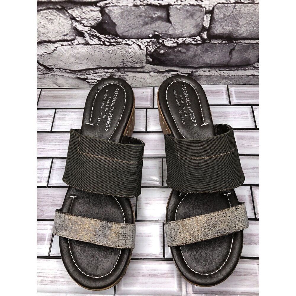 Donald Pliner Shera Copper Metallic Straps Cork Wedge Sandals Women 7.5M US/38EU - Picture 5 of 16